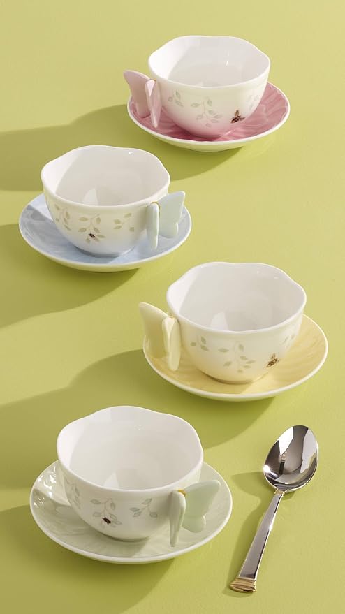 Lenox 817135 Butterfly Meadow Figural Green Cup And Saucer