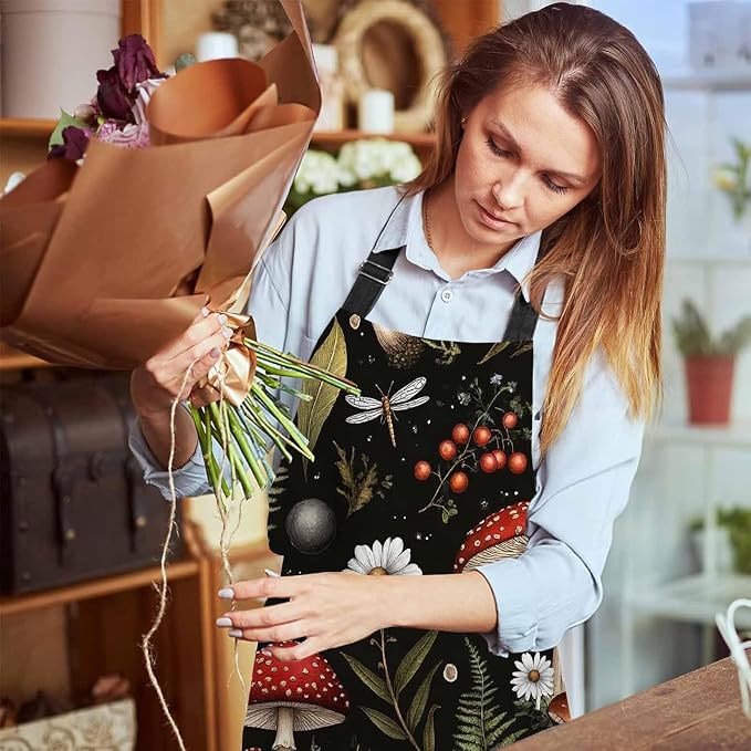 Vintage Woodland Nature Kitchen Apron, Unisex-Adults, Multicolor, 31" x 27" Adjustable Apron for Cooking, Baking, Gardening - Image 6