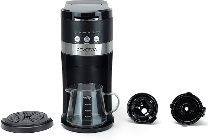 Single Serve Coffee Maker for Pods & Ground Coffee, 6 to 14oz Brew Sizes, Strong Brew Option, Fast Brewing, Compact Design with Removable 40oz Reservoir, Travel Mug Friendly