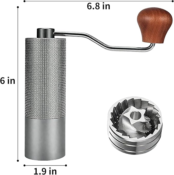 Manual Coffee Grinder, Adjustable Grinding Settings, Stainless Steel Burrs, Portable Hand-Cranked Coffee Grinder, For Espresso, Drip Filter, French Press Filter, Compact And Durable (white)