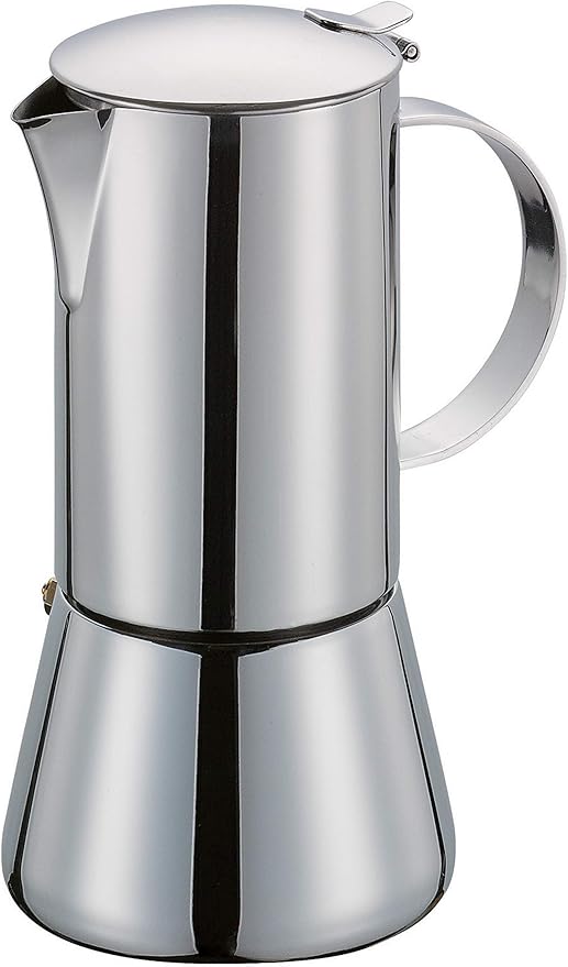 Cilio Aida Polished Stainless Steel Stovetop Espresso Maker - 2-Cup Coffee Maker - Espresso Machine Alternative