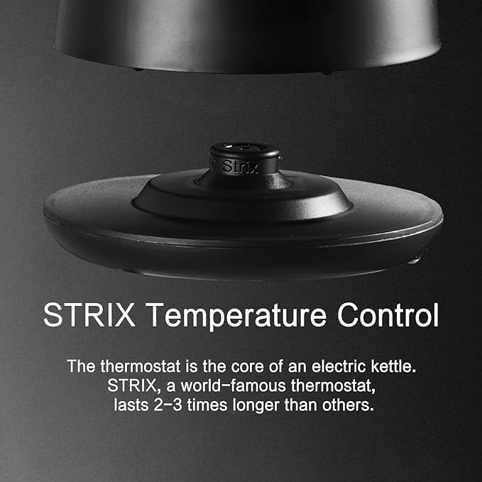 1.5L Electric Kettle Stainless Steel, Double Wall Cool Touch,Fast Boil,5 Temperature Control, LED Display, Auto Shut-Off, BPA-Free,Keep Warm Function, Ideal for Tea & Coffee (Black)