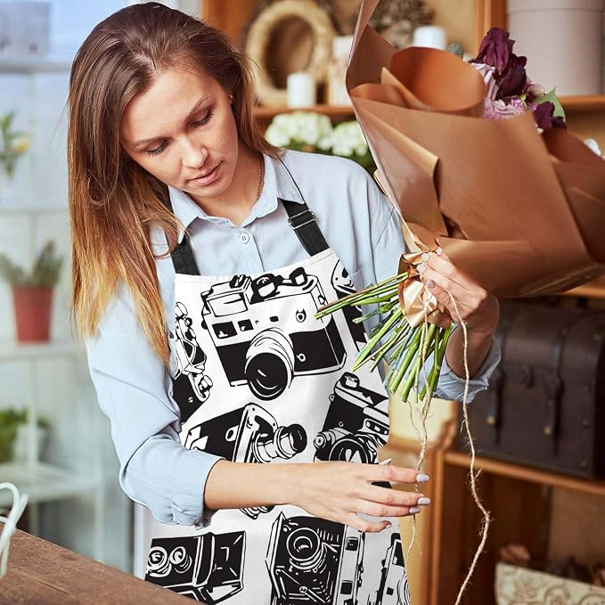 Old Camera Apron Adjustable Neck Bib Apron for Men Women,Suitable for Kitchen Cooking Waitress Chef Apron - Image 6
