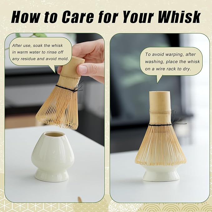 Clay&Fire Matcha Whisk Set, Ceramic Matcha Set, Matcha Bowl with Spout and Whisk,9 pcs Matcha Tea Kit for Matcha Lovers, Ideal Gift Christmas, Birthday(Beige)