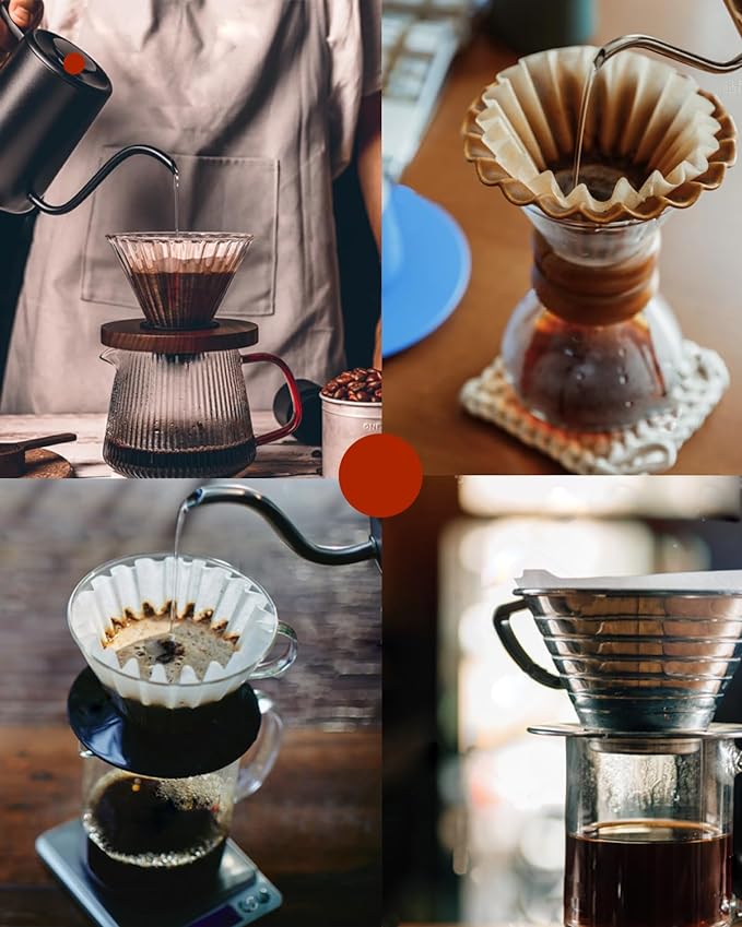 2-5 Cup Coffee Filters,100 Count Disposable Basket Coffee Filter Paper, Compatible with Kalita Wave Pour Over Coffee Dripper 185 Series, For 2-5 People