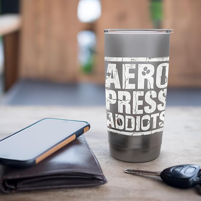 Bold AeroPress Coffee Addict Shirts AeroPress Addicts Stainless Steel Insulated Tumbler
