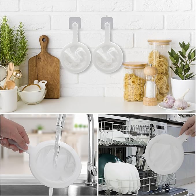 Premium Multi-Mesh Strainer Set, Nylon and Plastic Fine Mesh Sieve, 100/200 Mesh, 2 Pack, for Tea, Coffee, Nut Milk, Juice, Broth, Smoothies