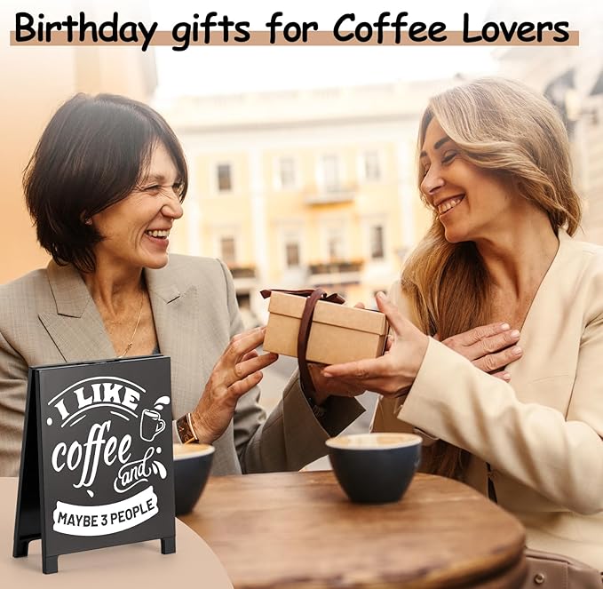 Coffee Bar Accessories Decor: Black Coffee Station Corner Decorations Sign for Kitchen Desk Shelf Tabletop