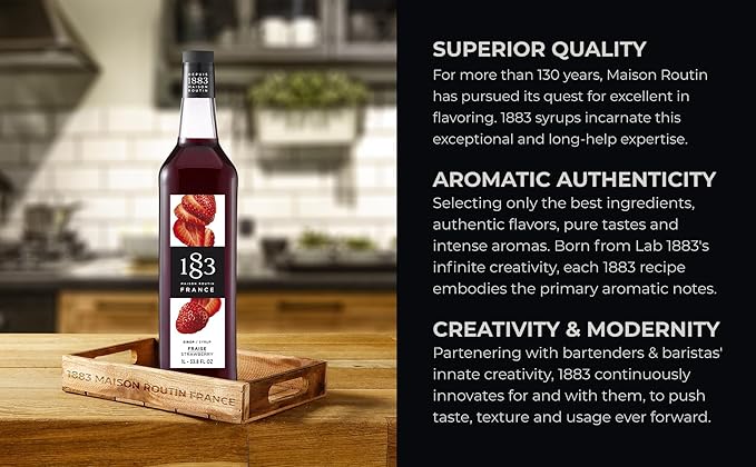 1883 MAISON ROUTIN FRANCE Strawberry Syrup - Ordering Only, 33.8 FZ