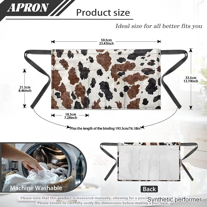 Waist Apron with 3 Pockets Waterproof 13 Inch Short Half Waist Aprons Women Men Server Aprons Waitress Waiter Apron - Image 7