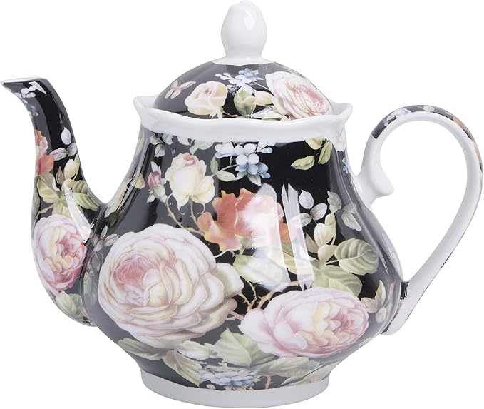 European Style Ceramic Teapot Coffee Pot Water Pot Porcelain Vintage Gift Tea Pot - Moonlight Rose