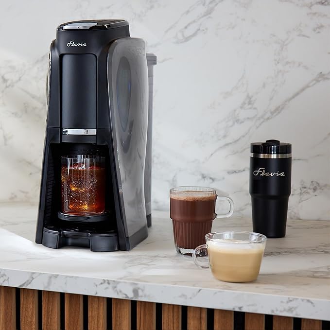 Flavia Aroma Brewer - Coffee Machine, Makes Coffee, Lattes, Tea, and other Hot or Iced Beverages with Single-Serve Freshpacks, Multiple Brew Sizes, Black