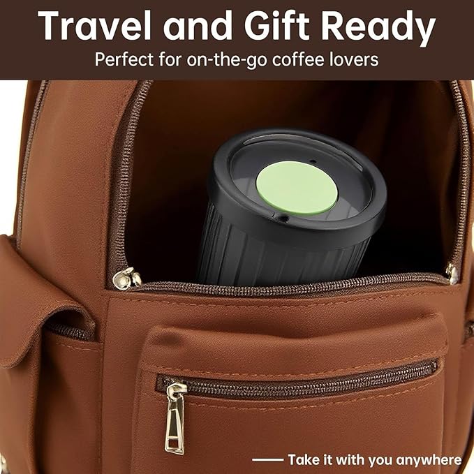 Portable Coffee Maker for Camping & Travel, Coffee Press - All-in-One French Press, Pour-Over & Espresso Style Manual Brewer, Small Coffee Maker for Full Bodied Coffee Without Grit, Less Bitterness