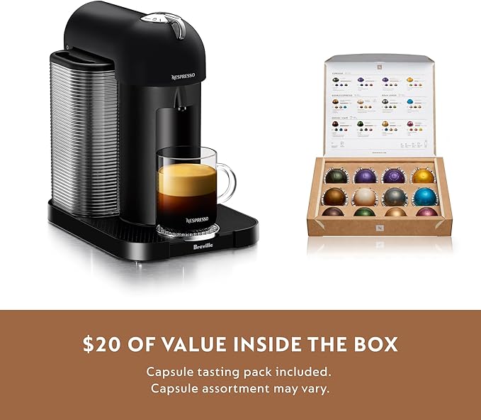 Nespresso Vertuo Coffee and Espresso Maker by Breville, Matte Black