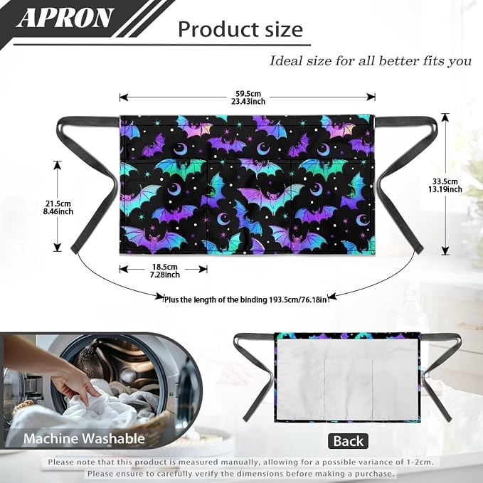 Waist Apron with 3 Pockets Waterproof 13 Inch Short Half Waist Aprons Women Men Server Aprons Waitress Waiter Apron - Image 7