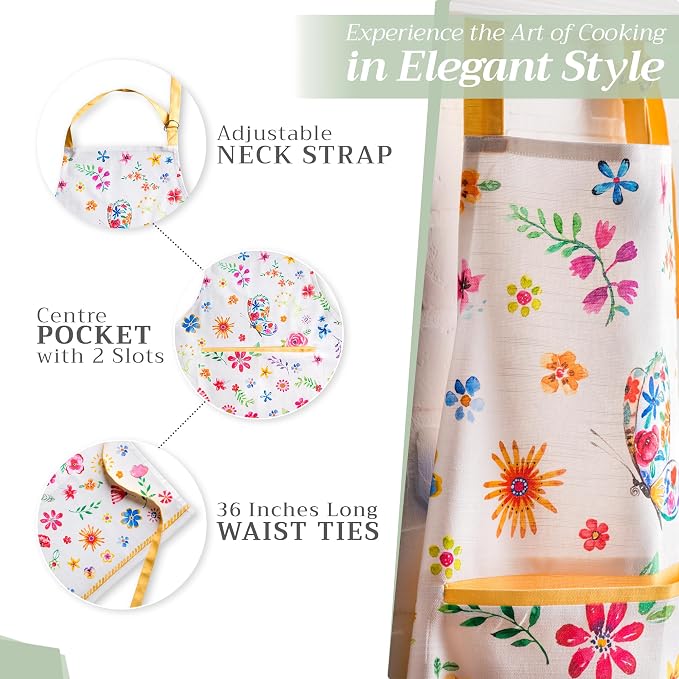 Maison d' Hermine 100% Cotton Apron for women with Pocket Kitchen Chef Apron for Men Cooking Mothers Day Gifts - Image 6