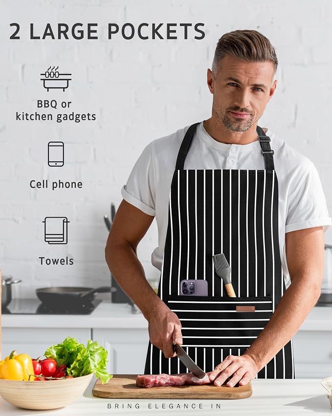 Syntus Chef Apron for Men Women with Pockets, Thick Grilling BBQ Apron | Machine Washable, Thick & Soft, Full Coverage, Adjustable Strap, Long Ties, 2 Pockets, Multi-Purpose, BBQ, Gift - Image 7