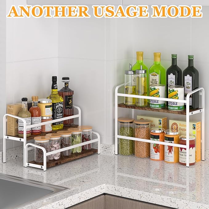 DTUQYX Coffee Syrup Organizer 3-Tier, 12 Bottles Capacity Coffee Syrup Rack, Syrup Stand for Spice, Wine, Liquor, Bottle, Coffee Bar Station Racks Magnetic, No Installation (Dark-Colored Wood, White)