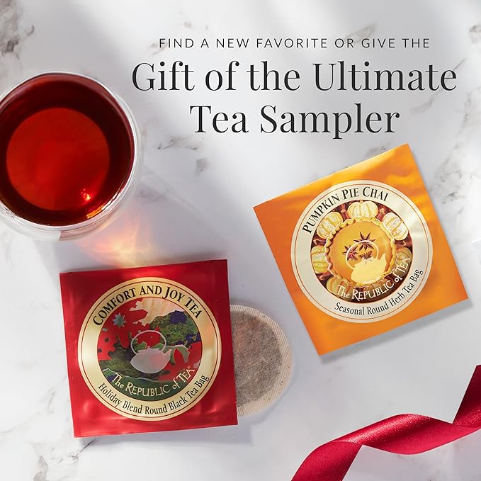 The Republic of Tea - 12 Days of Sipping Holiday Tea Gift Assortment, 24 Tea Bags, Countdown to Christmas Advent Calendar