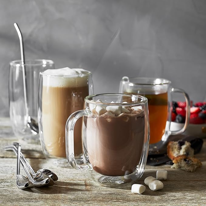 ZWILLING Sorrento Double-Wall Coffee and Beverage 9-pc Glassware Set