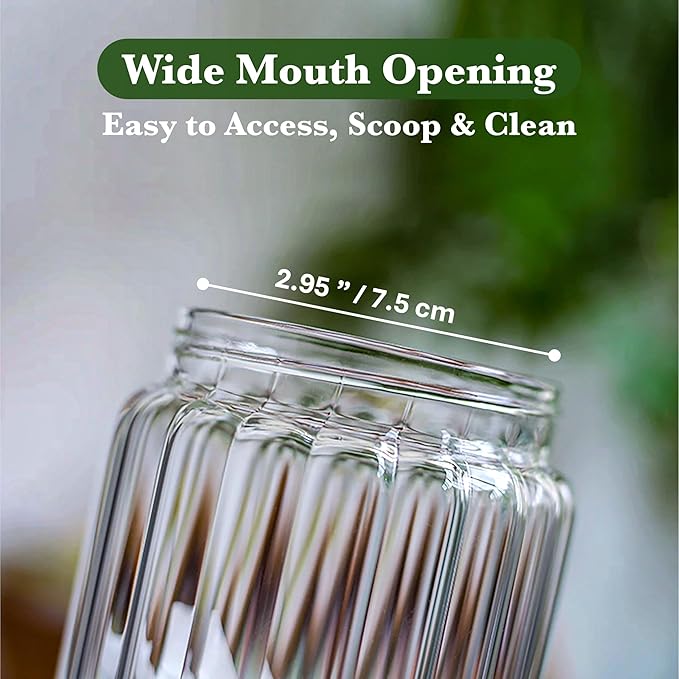 Decorative Borosilicate Glass Jar with Airtight Wooden Lid (1, Clear - Wood Lid with Valve, 54 oz/1600ml)