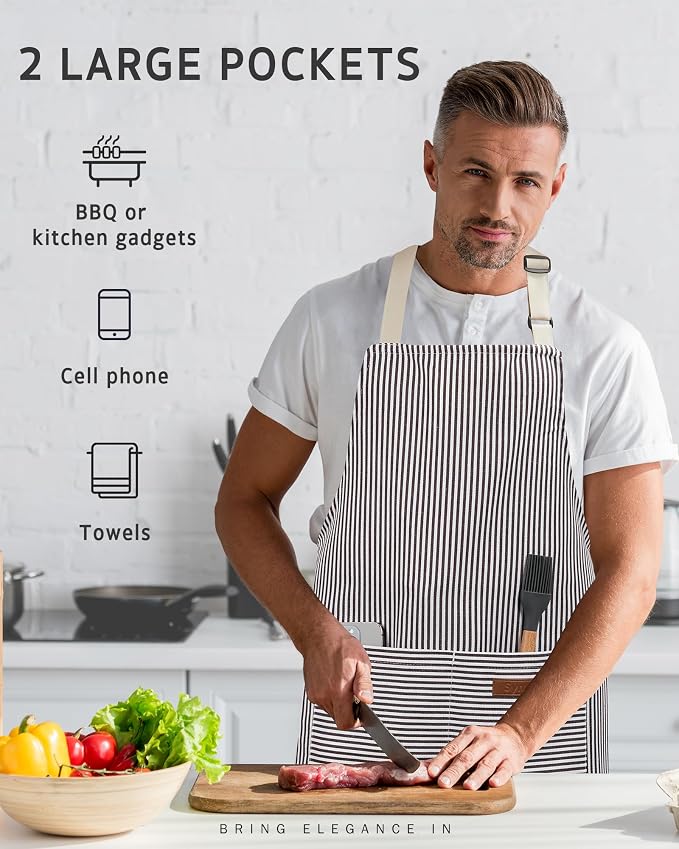 Syntus Chef Apron for Men Women with Pockets, Thick Grilling BBQ Apron | Machine Washable, Thick & Soft, Full Coverage, Adjustable Strap, Long Ties, 2 Pockets, Multi-Purpose, BBQ, Gift - Image 7