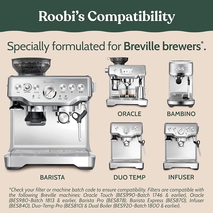 Roobi Breville Compatible Espresso Machine Cleaning & Maintenance Kit. Includes 52 Breville Cleaning Tablets and 6 Water Filters. Carbon Neutral. 1 Year Supply. - Image 8
