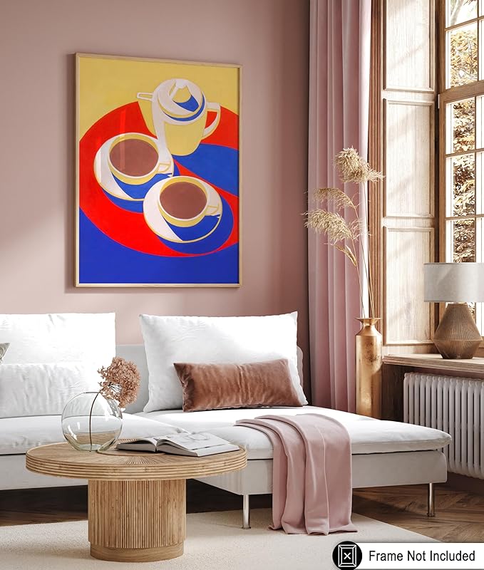 Poster Master Vintage Food & Drink Poster - Retro Colorful Coffee Print - Café Wall Art - Gift for Barista, Coffee Lovers, Café Owner - Decor for Dining Room, Kitchen, 18x24 Unframed Wall Art