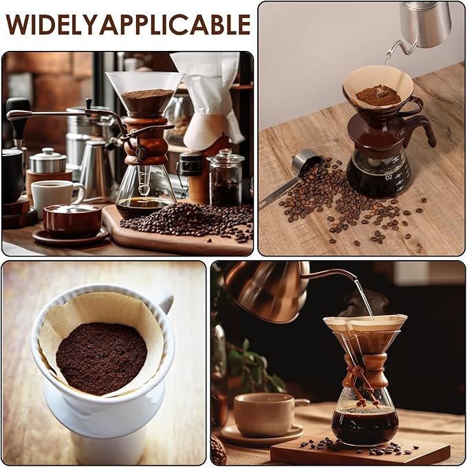 600 Count Coffee Filters #2 Unbleached Coffee Filters 2 Cone Paper Fits for Drip and Compatible with Pour Over Coffee Maker (2-6 Cup)