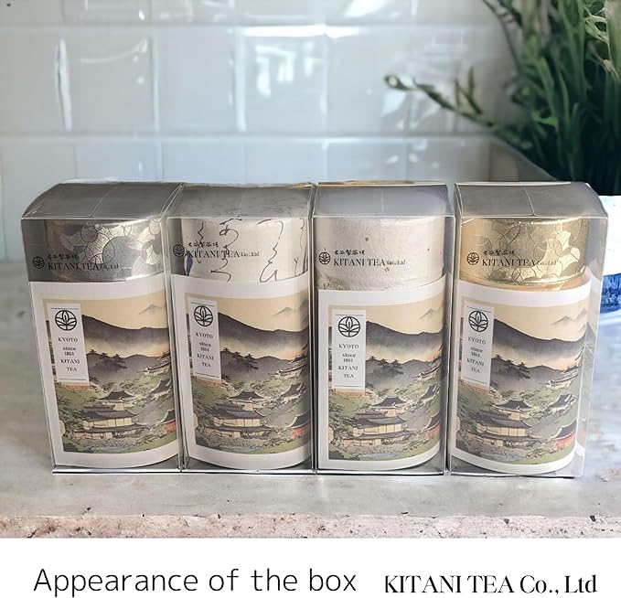 Japanese Tea Canister Double Lid, Japanese Washi Paper Coated with Capacity of 6.2oz(175g), Japanese Green Tea Container, kaen(青)