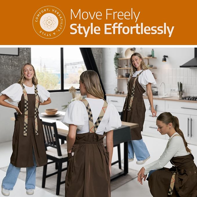 Premium Apron for Nail Techs, Hairstylists, Artists - 360 Full Coverage with Elastic Straps and 2 deep pockets - Image 9