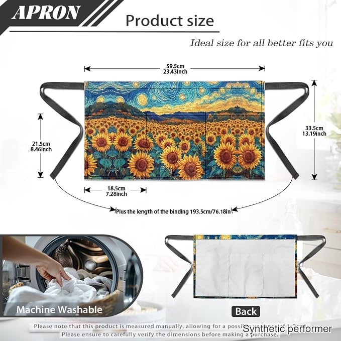 Waist Apron with 3 Pockets Waterproof 13 Inch Short Half Waist Aprons Women Men Server Aprons Waitress Waiter Apron - Image 7