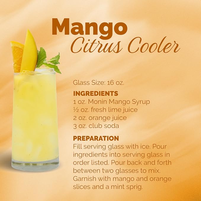 Monin - Mango Syrup | Premium Syrup for Cocktails, Sodas, Lemonades & More | Clean Label with No Artificial Flavors, No Artificial Preservatives (BPA-Free Plastic Bottle, 1 Liter) - Image 6
