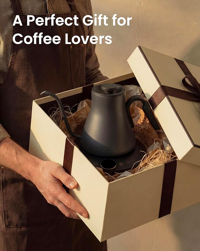 Electric Kettle, Gooseneck Electric Kettle, ±1℉ Temperature Control, BPA-Free Stainless Steel Inner, Quick Heating, for Pour Over Coffee, Brew Tea, Boil Hot Water, 1500W/0.9L Dark Grey