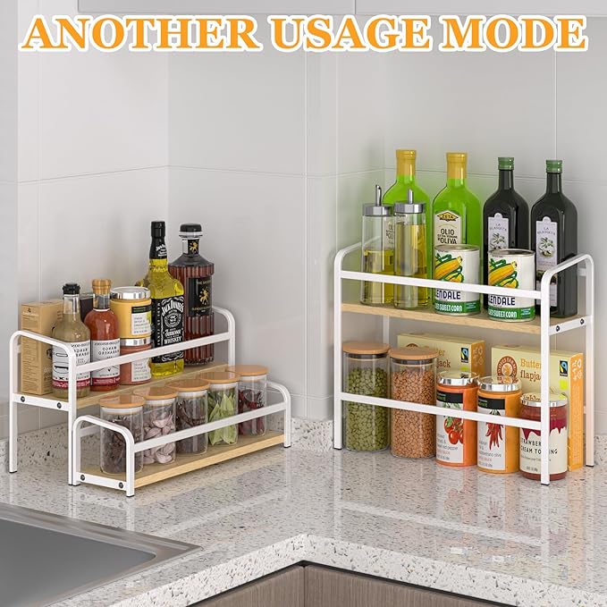 Coffee Syrup Organizer 3-Tier, 12 Bottles Capacity Coffee Syrup Rack, Syrup Stand for Spice, Wine, Liquor, Bottle, Coffee Bar Station Racks Magnetic, No installation (Light-colored wood, White)