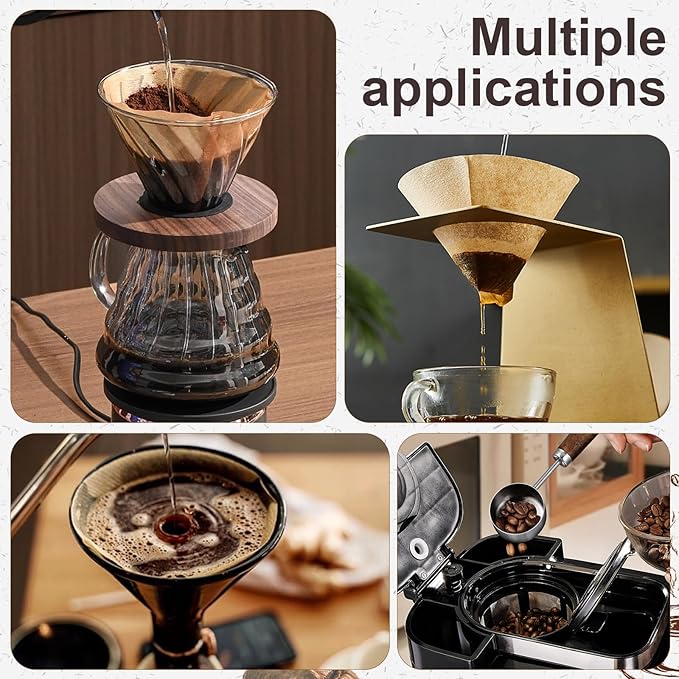 Coffee Filters #2, 100 Pcs Unbleached 2 Cone Filters Paper, Natural Disposable Coffee Filter Compatible with Drip and Pour Over Coffee Maker