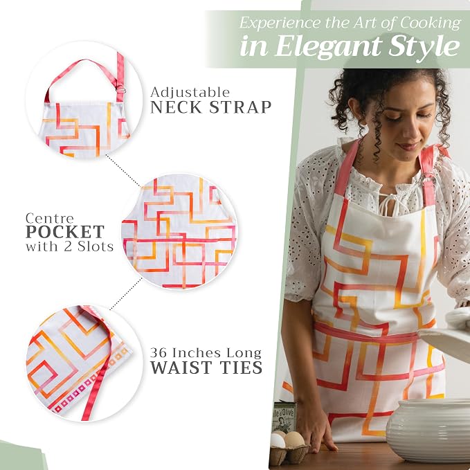 Maison d' Hermine 100% Cotton Apron for women with Pocket Kitchen Chef Apron for Men Cooking Mothers Day Gifts - Image 6