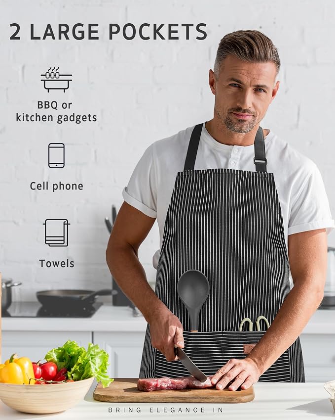 Syntus Chef Apron for Men Women with Pockets, Thick Grilling BBQ Apron | Machine Washable, Thick & Soft, Full Coverage, Adjustable Strap, Long Ties, 2 Pockets, Multi-Purpose, BBQ, Gift - Image 7