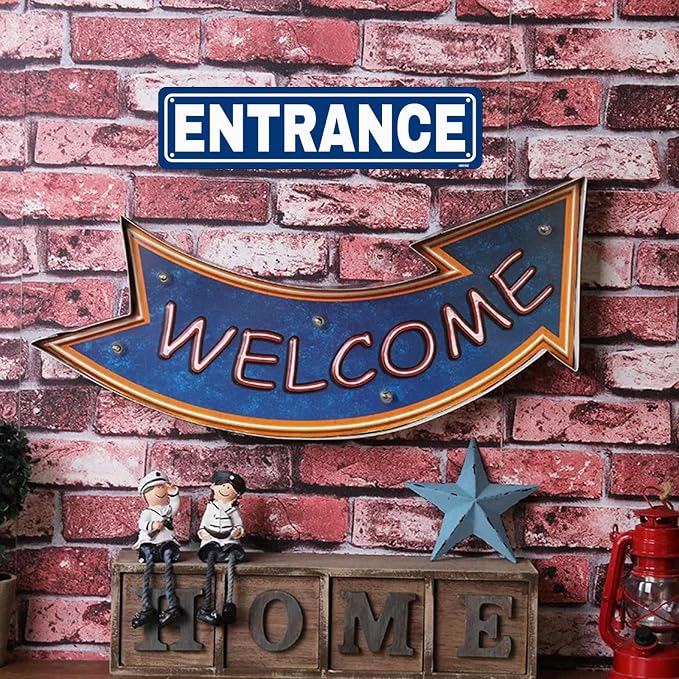 Entrance Sign Road Decor Metal Tin Signs Street Road Sign for Cafes Bar Pub Beer Club Wall Home Decor 16X4 Inches - Image 7