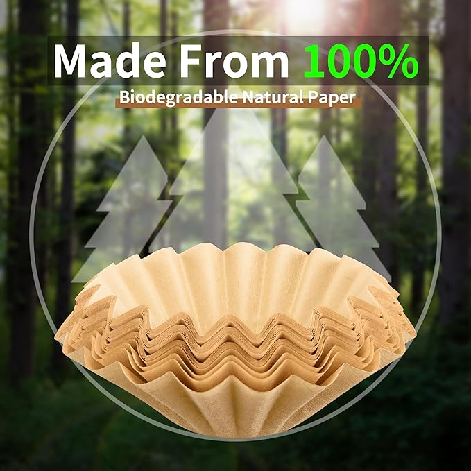 Coffee Filters Compatible with Fellow Coffee Maker, 200 Pcs Extra-Deep Bowl Design Filter Paper for Fellow Aiden Precision 10 Cup Batch Brew Basket