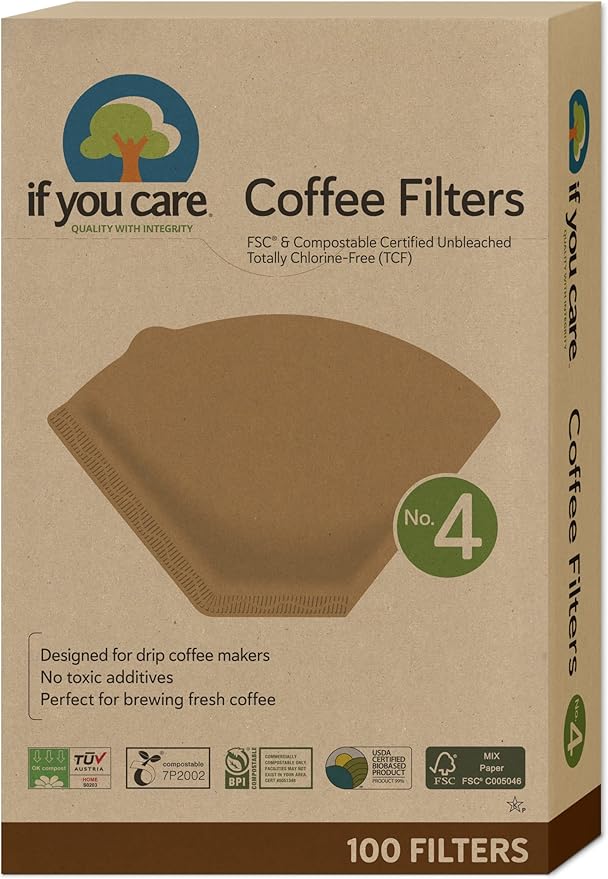 If You Care # 4 Cone Shaped Unbleached All Natural Compostable Coffee Filters, 100 Count (Pack of 2), Chlorine Free