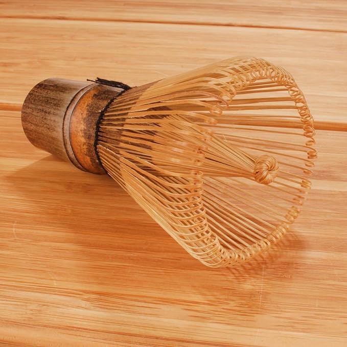 BambooMN Matcha Whisk Set - Black Chasen (Tea Whisk), Black Tray, Chashaku (Hooked Bamboo Scoop), Tea Spoon - 2 Sets