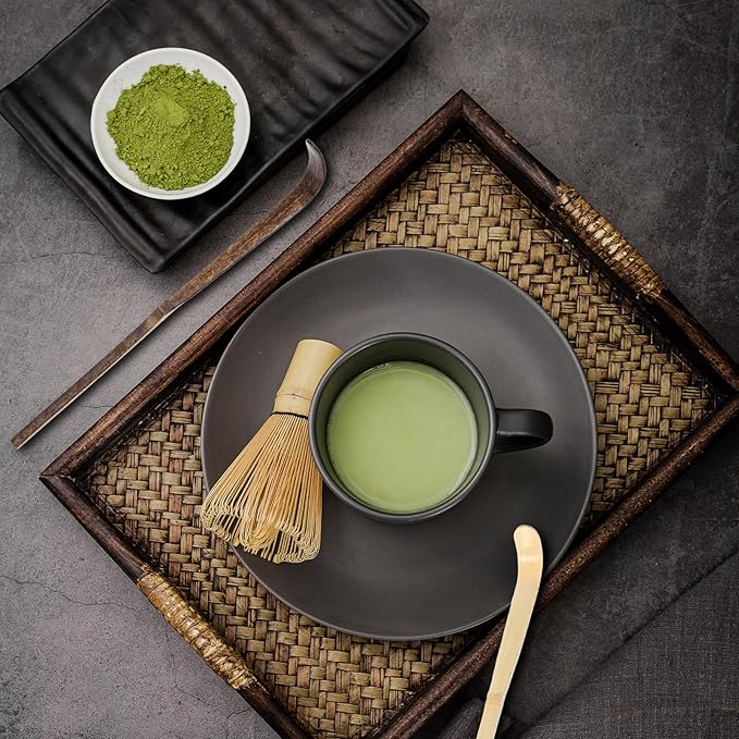 3 Pcs Matcha Spoon, Bamboo Matcha Scoop Japanese Chashaku Hooked Tea Leaf Sticks Tea Whisk Scooping Spoon for Traditional Japanese-Tea-Ceremony Spices Condiments Coffee Powder