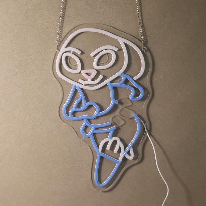 “Running Rabbit” Neon Light - LED Anime Light Wall Art for Kids Room, Playroom, Game Room, Dorm, or Comic Fan Decor, Dimmable USB, Awesome Gift for Children or Friends - Image 8