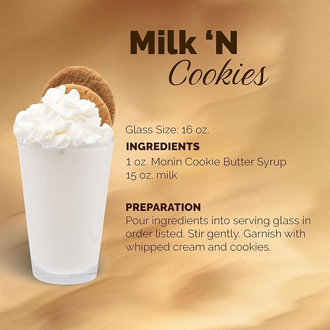 Monin - Cookie Butter Syrup, Great for Coffees, Lattes, and Mochas, Gluten-Free, Vegan, Non-GMO (750 ml)
