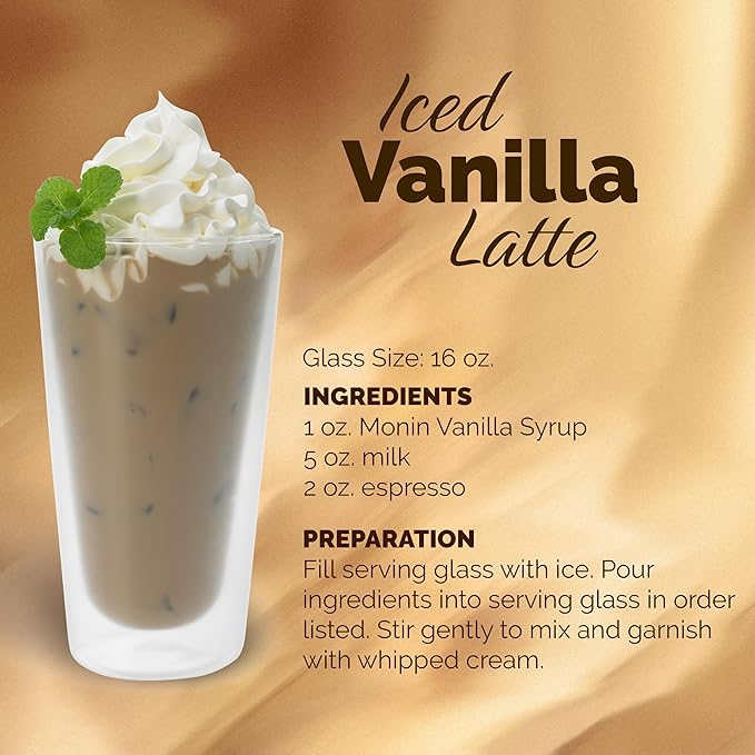 Monin - Vanilla Syrup | Pure & Rare Madagascar Vanilla, Premium Syrup for Coffee, Lattes & More | Clean Label with No Artificial Flavors, No Artificial Preservatives (BPA Free Bottle, 25.4 fl oz)