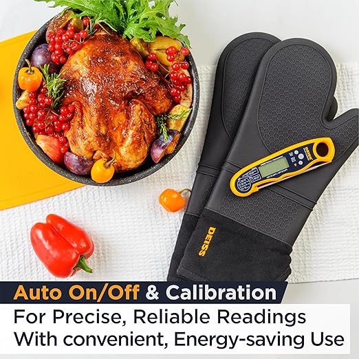 Deiss PRO Digital Meat Thermometer – Ultra Fast Digital Cooking Thermometer with Backlight Display - Waterproof Thermometer for Beef, Poultry, BBQ – Instant Read Candy Thermometer
