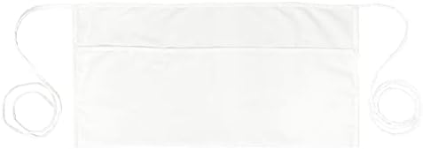 PLOYMONO 1P White Server Apron with 3 Pockets, Short Waist Waitress Apron | Polyester Short Waiter Apron with 3 Deep Pockets, Great for Restaurant Servers, Bartenders, Hosts, Baristas by PLOYMONO