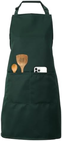 Kitchen Bib Chef Apron for Women Men with Pockets | Waterproof, Large Pockets, Adjustable Neck Strap, For Cooking, Painting, Pottery, Ceramics by PUBMND