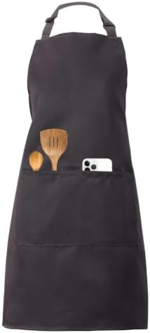 Kitchen Bib Chef Apron for Women Men with Pockets | Waterproof, Large Pockets, Adjustable Neck Strap, For Cooking, Painting, Pottery, Ceramics by PUBMND